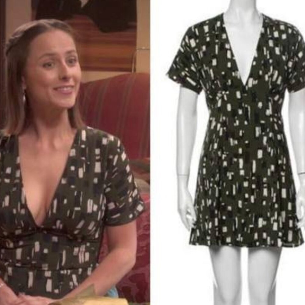 Staud Walter Mini Dress in Army Green